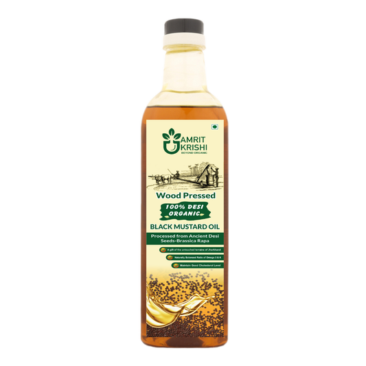Wooden Cold-Pressed Mustard Oil (Brassica rapa L.)