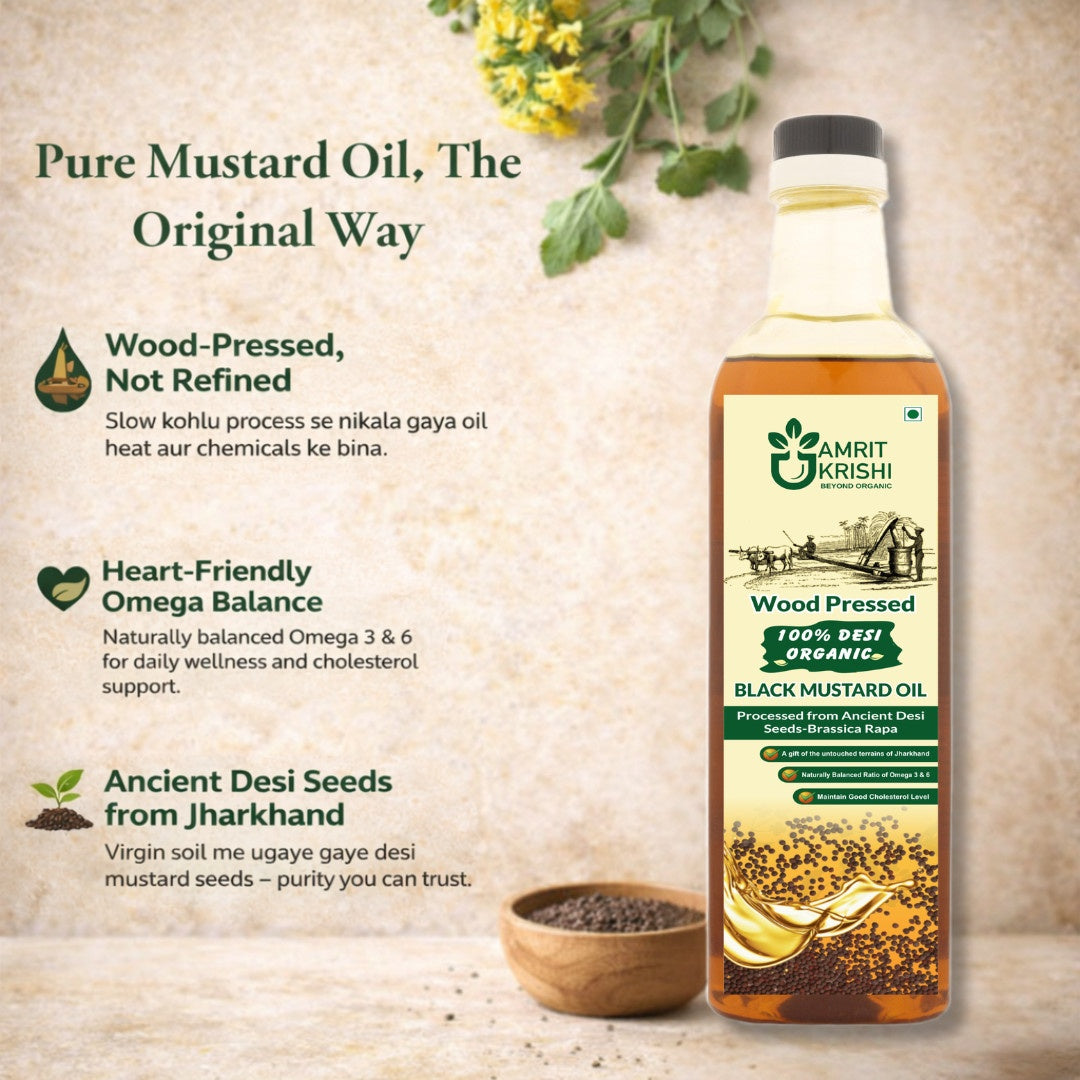 Wood Pressed Mustard Oil- Ancient Seed Variety